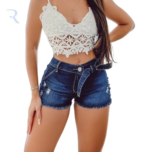 Short Jeans Cintura Alta Feminino