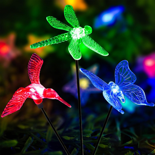 2 Luz Solar Mariposa Para Jardin Decoracion Al Aire Libre