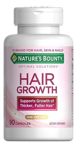 Vitamina para el crecimiento del cabello Nature's Bounty, 90 cápsulas, sabor sin sabor