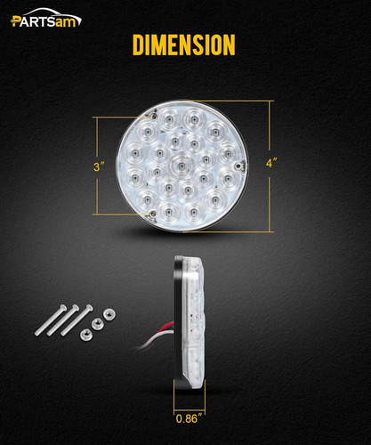 Luz Trasera Redonda De 4 Pulgadas, 21-2835 Led, Luces Auxili