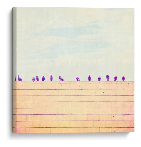 Canvas Lab Cuadro Pájaros En Alambres Iii 100x100, Sue Riger