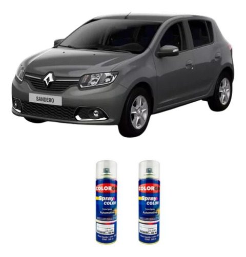 Spray Renault Cinza Acier + Massa + Lixa + Spray Verniz