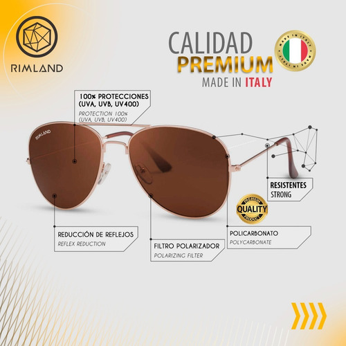 Imagen 3 de 8 de Anteojos De Sol Lentes Sol Rimland Legendary