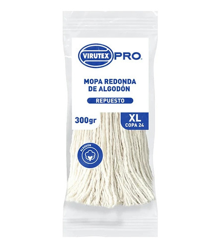 Mopa Redonda De Algodón 300gr Xl Virutex