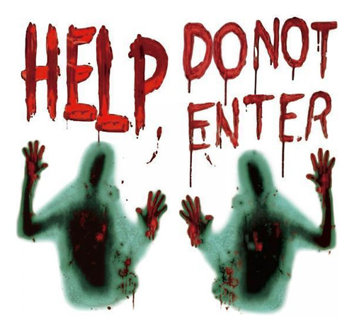 3 Bloody Handprint Decoraciones Zombie Creepy Para Yard Bar