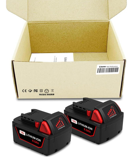 Batería De Ión De Litio 18v 6.5ah Para Milwaukee M18