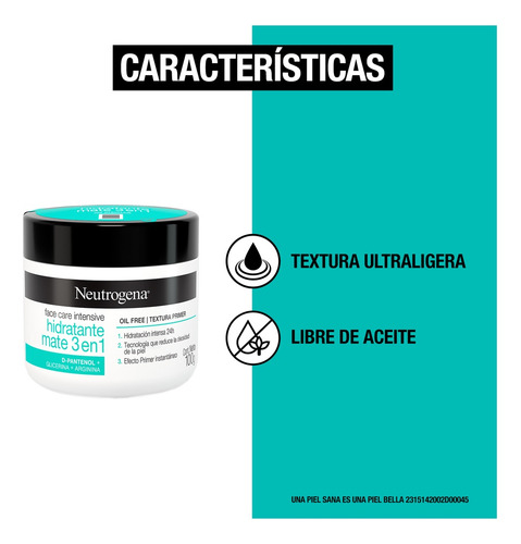 Crema Facial Neutrogena Face Care Intensivo 3 En 1 100 Ml Todo Tipo De Piel