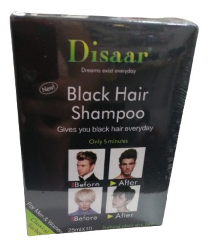 Shampoo Tinte Negro Hombre Canas Dexe X 5 Sachets