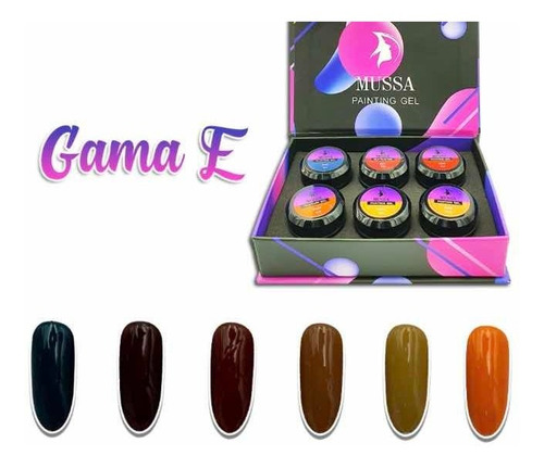 Gel Painting Para Uñas X 6 Piezas Marca Mussa Manicure Dam