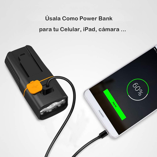 Mz Luz Bicicleta 1000lm Con Luz Trasera Recargable Y