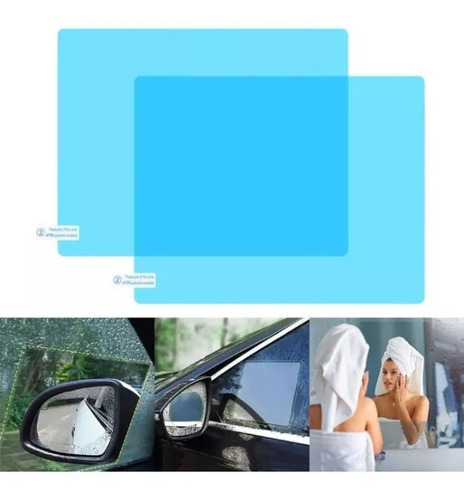 Película Antiempañante-lluvia Para Espejos Y Vidrio Del Auto Azul