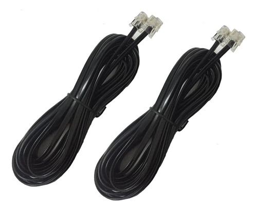 Cable De Teléfono,  2 Pack 6p4c 5m 16ft Cable De Exten...