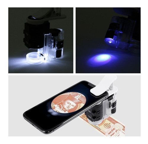 Lupa Para Celular Microscópica Con Lamp Led Uv