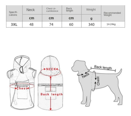 Impermeable For Perros Con Rayas Reflectantes, Impermeable