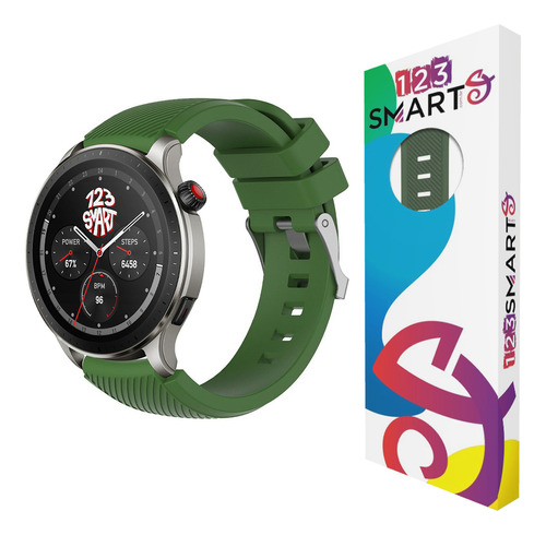 Pulseira De Silicone Fecho Prata 22mm Marca 123smart Compativel Com  Amazfit Gtr 4 Gtr3 Gtr 2 Gtr 2 Nova Versao Gtr 47mm Balance Pace S1 Stratos 1 2 E 3 Gt Gt2 46mm Gt3 46mm Gt 4 46mm -verde Militar