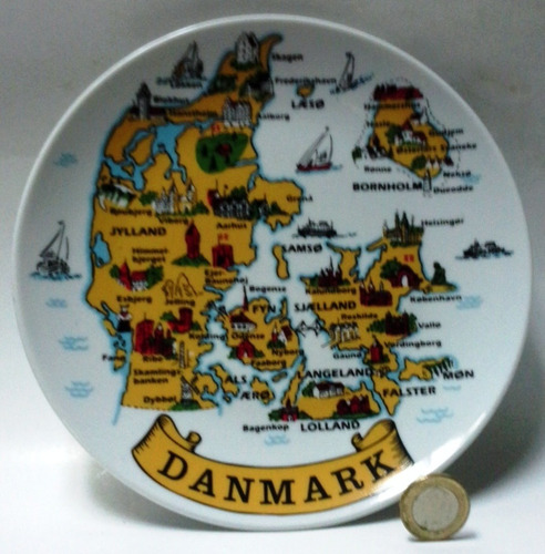 Plato De Pared Mediano Porcelana Blanca Danmark (Usado)