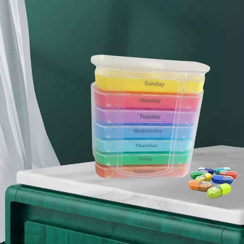 4 Organizador De Pastillas Semanal 4 Veces Al Día Gran