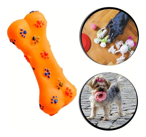 Imagem 1 de 6 de Borracha Brinquedo Pet Ossinho Divertido Pronta Entrega