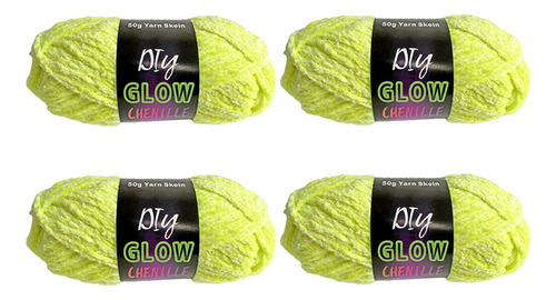 4x Hilo Que Brilla En La Oscuridad Hilo De Crochet Hilo