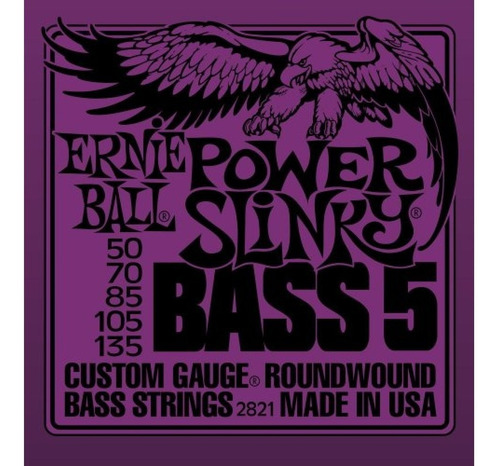 Encordoamento Baixo 5c Ernie Ball Power Slinky 050.135 2821