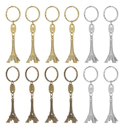 12 Peças De Chaveiro Retrô Chaveiro Torre Eiffel Mini Chavei
