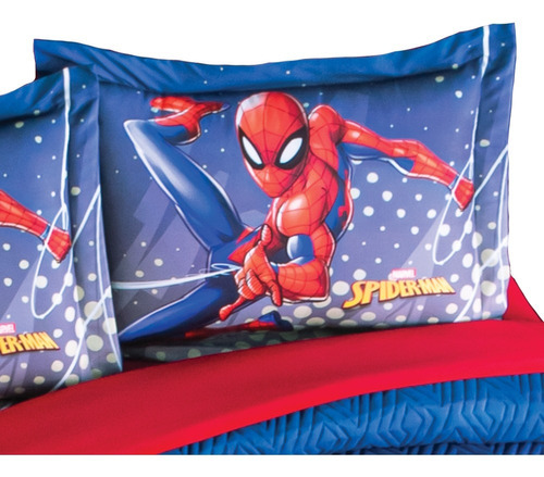 Funda Almohada Spider Man Marvel Estándar Colchas Concord Color Azul