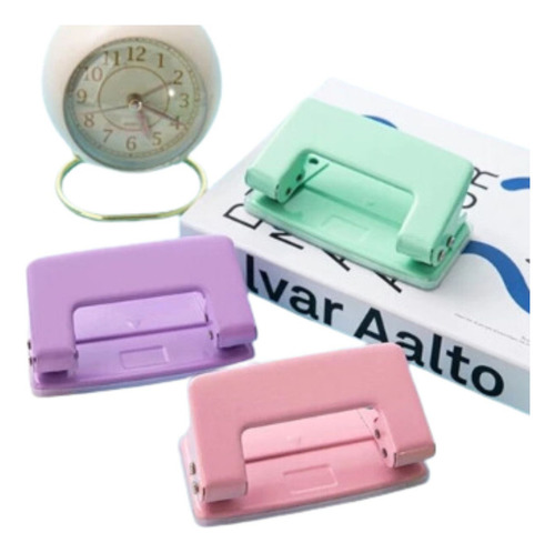 Perfurador Manual De Papel Furo Duplo Tons Pastéis Cor Lilás Forma Da Perfuração Círculo