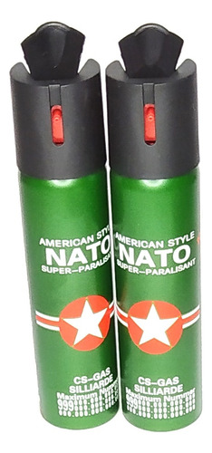 Kit 2 Unidades Spray Gás Lacrimogêneo Cs Nato Alemão 110 Ml