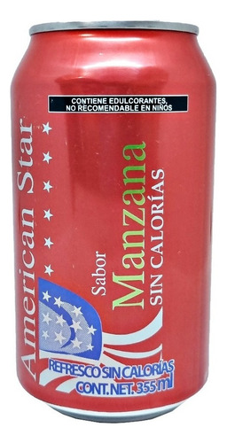 Refresco Sabor Manzana 355ml American Star Sin Calorias