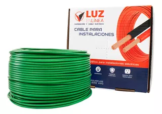 Cable Eléctrico Para Instalaciones Calibre 10 Thw Verde Marca Luz En Linea Caja Con 100m