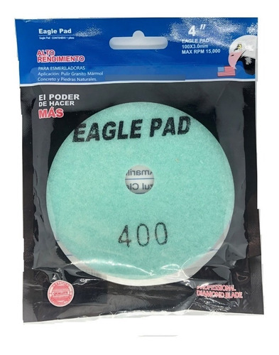 Pad Diamante P/ Granito Y Marmol 4  PuLG Grano 400 Eaglepad