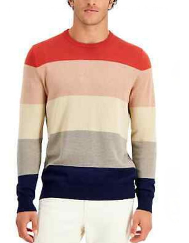 Sueter Sweater Club Room Colores Rojo Tejido Hombre Talla L