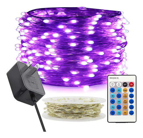 Luces De Hadas Moradas Regulables, 66 Pies, 200 Luces L...