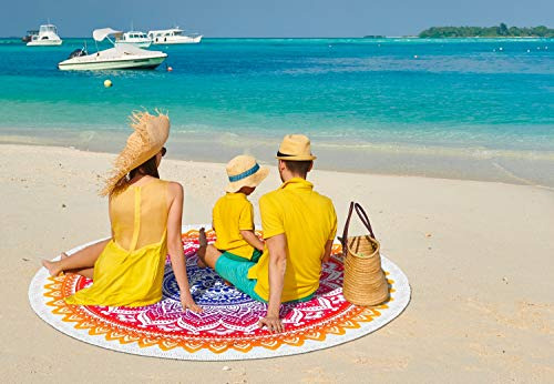Mandala Oriental Con Diseño De Flores Retreez, Tamaño Grande