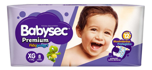 Pañales Babysec  Premium Xg 8u Pack 3 Paquetes 