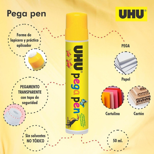 Pegamento Líquido Uhu Glue Pen 50ml Pack 3 + 1 De Regalo