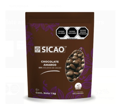 1 Kg De Chocolate Sicao Semiamargo Callebaut Para Reposteria