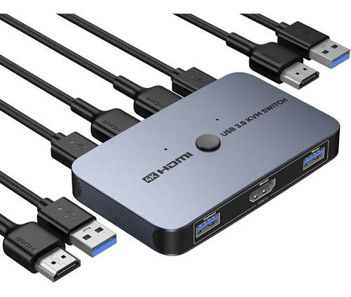 Conmutador Kvm, Conmutador Kvm De Aluminio Ablewe Hdmi, Inte