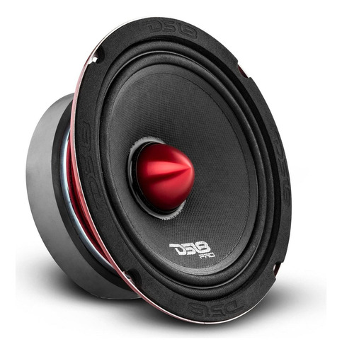 Ds18 Pro - Bocina De Rango Medio Con Cúpula De Aluminio Roja, Altavoces De Puerta Para Auto O Camión De Alta Calidad, Sonido Estéreo, 6.5'', 4 Ohmios, Diseño Bullet