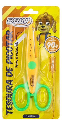 Kit 03 Tesoura Escolar Picotar 13cm Curva Zig Zag Onda - Brw