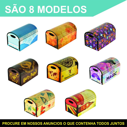 Imagem 4 de 5 de Caixa Bau Ripado Organizador Porta Trecos Azul Retro