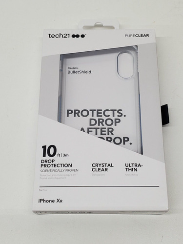 New Tech21 Apple iPhone XR Bulletshield Pure Clear Phone Ddf