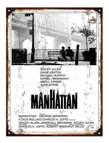 Cartel De Chapa Woody Allen Manhattan M957