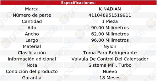 Toma Agua Nylon Pernos Saab 43960 V6 3.0l 99 Al 02 K-nadian