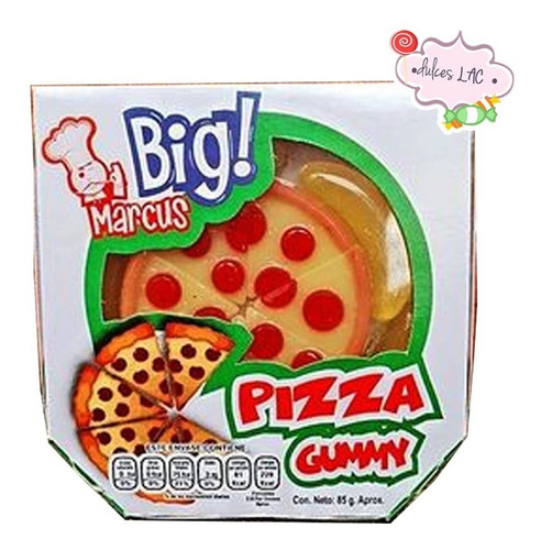 Mini Gomita Pizza Sabor A Fresa Piña Y Mango Big Marcus 85g