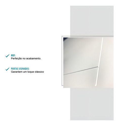 Balcão Milla Mdf 2 portas branco 80cm Carraro