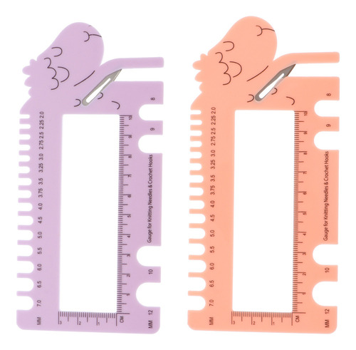 Paquete De 2 Reglas Para Tejer Con Forma De Cabeza De Oveja