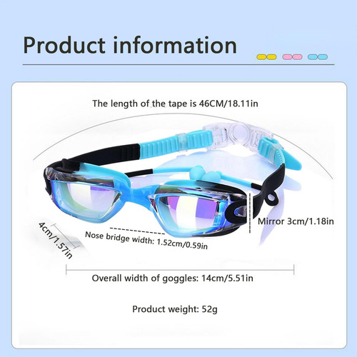 Gafas De Natación Con Tapones Para Los Oídos Gafas De Nataci