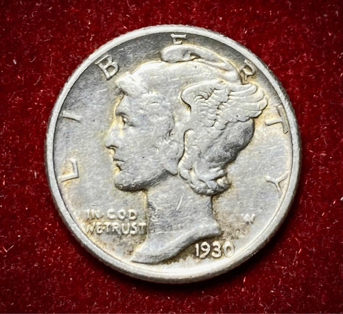 Moneda 1 Dime Estados Unidos 1930 Km 140 Liberty Plata 0.900