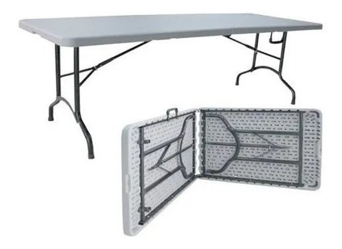 Mesa Plegable Tipo Maleta 180cm, Arma Fácil, Blanca